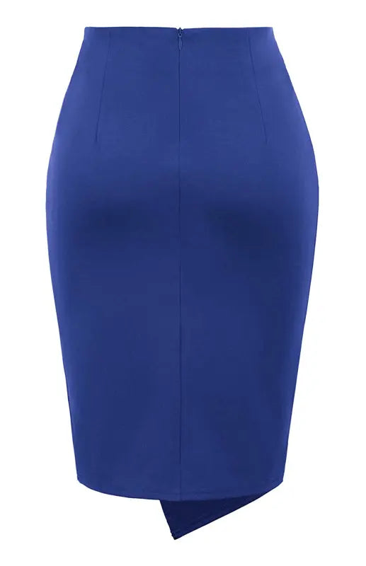 Blue Zone Planet |  Janet's Pleated Solid Color Bodycon Midi Skirt BLUE ZONE PLANET