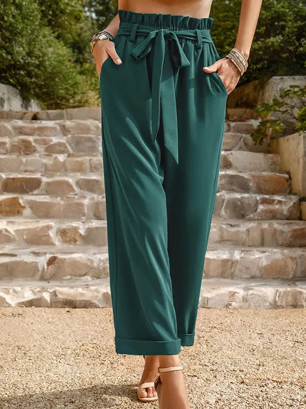 Blue Zone Planet |  Janet's Woven Solid Color Commuter Trousers BLUE ZONE PLANET