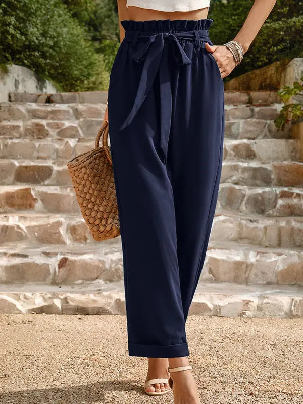 Blue Zone Planet |  Janet's Woven Solid Color Commuter Trousers kakaclo