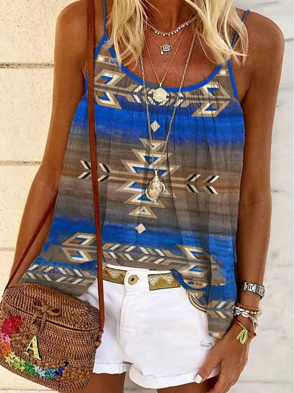 Blue Zone Planet |  Knit Ethnic Aztec Camisole BLUE ZONE PLANET