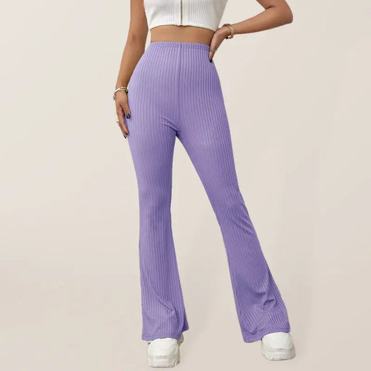 Blue Zone Planet | Knitted High Waist Flared Trousers BLUE ZONE PLANET