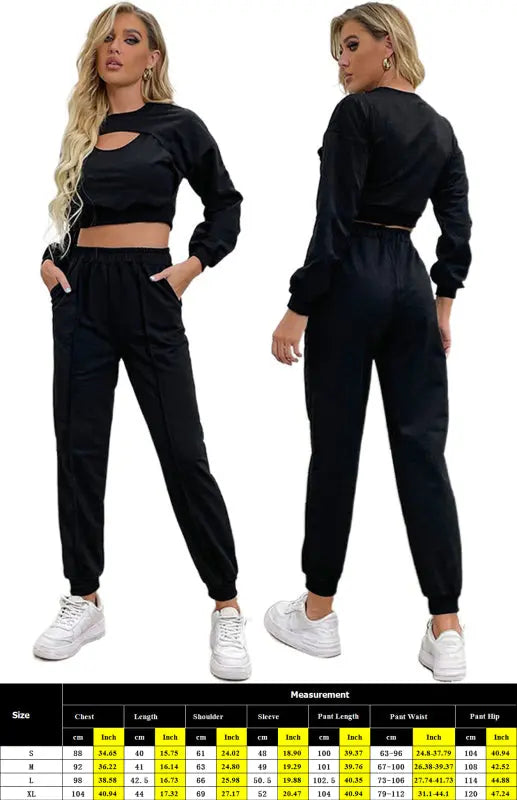 Blue Zone Planet |  Ladies Hollow Sports Suit BLUE ZONE PLANET