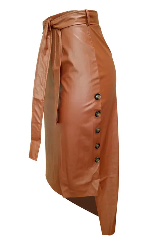 Blue Zone Planet |  Ladies Slit Midi Slim Skirt BLUE ZONE PLANET