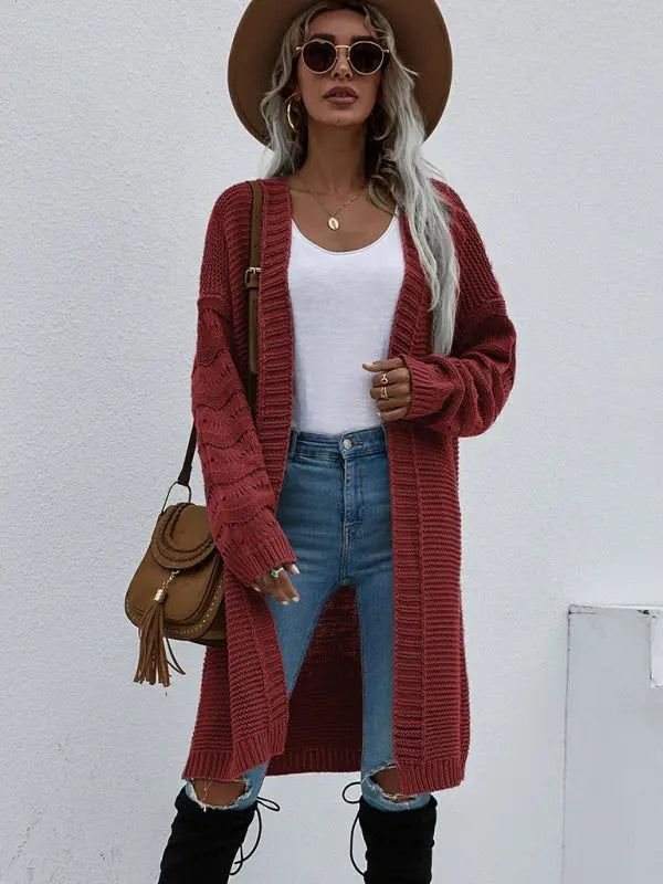 Blue Zone Planet | Open Knit Long Sleeve Cardigan BLUE ZONE PLANET
