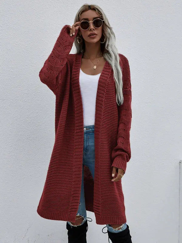Blue Zone Planet | Open Knit Long Sleeve Cardigan BLUE ZONE PLANET