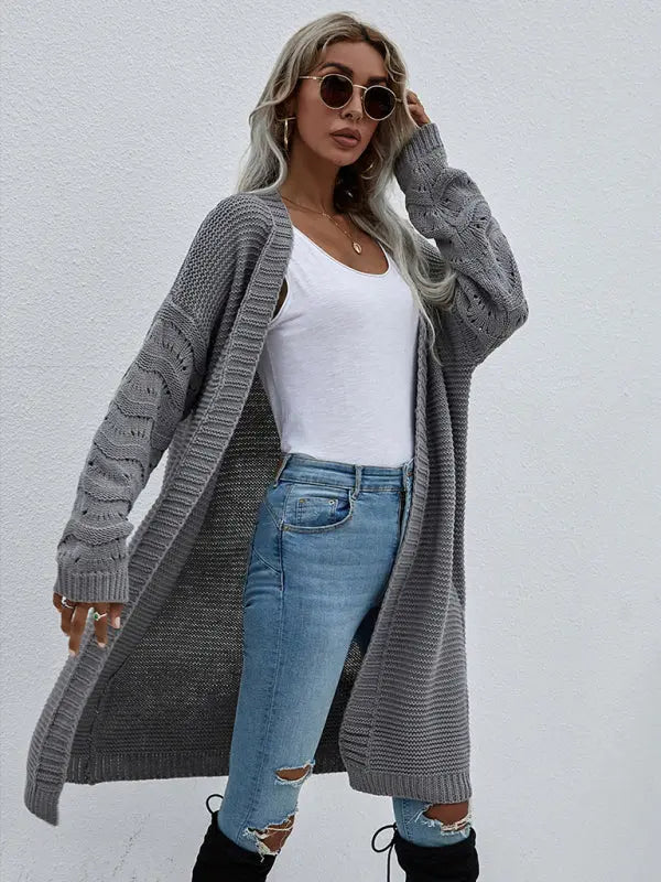 Blue Zone Planet | Open Knit Long Sleeve Cardigan BLUE ZONE PLANET