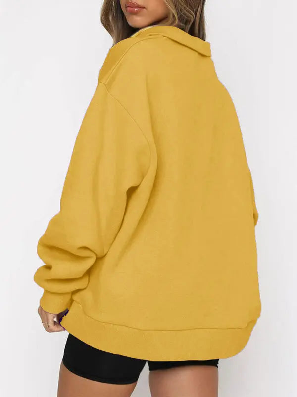 Blue Zone Planet |  Pocket Top Half Zip Pullover Long Sleeve Sweatshirt Sweatshirt BLUE ZONE PLANET