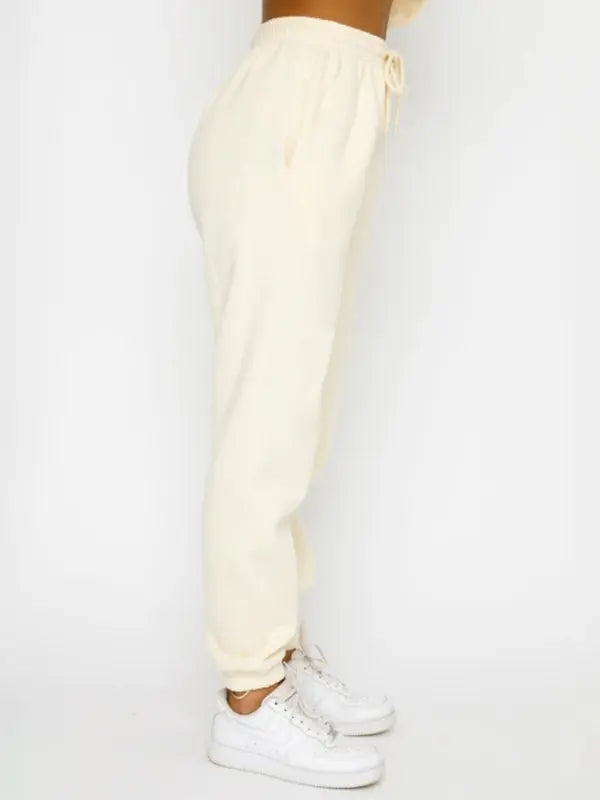 Blue Zone Planet |  Solid Color Round able Collar Pullover Long Sleeve Trousers Sweater Suit BLUE ZONE PLANET