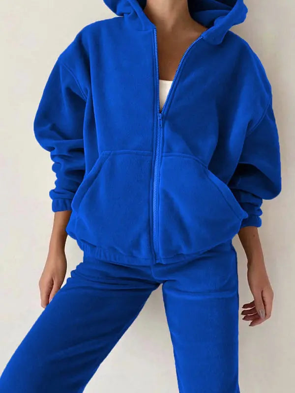 Blue Zone Planet |  hooded sweatshirt sports suit two piece set BLUE ZONE PLANET