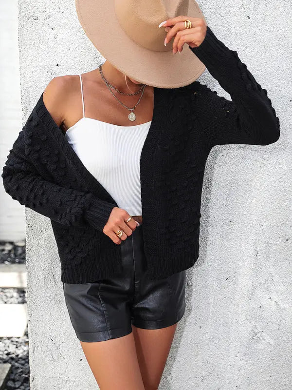 Blue Zone Planet |  knitted three-dimensional pattern cardigan coat sweater BLUE ZONE PLANET