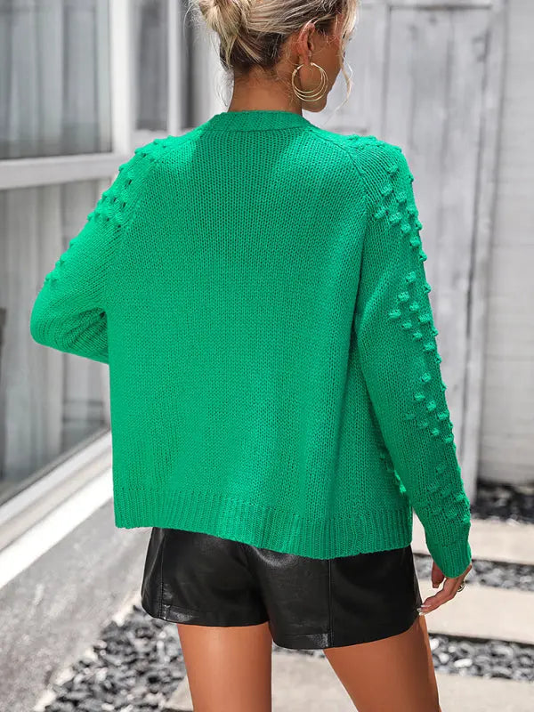 Blue Zone Planet |  knitted three-dimensional pattern cardigan coat sweater BLUE ZONE PLANET