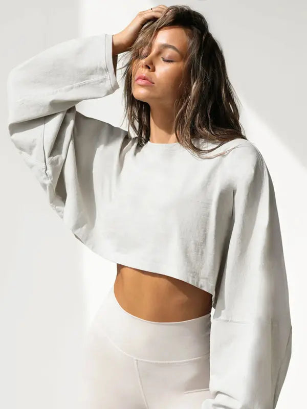 Blue Zone Planet |  loose round neck high waist sweatshirt BLUE ZONE PLANET