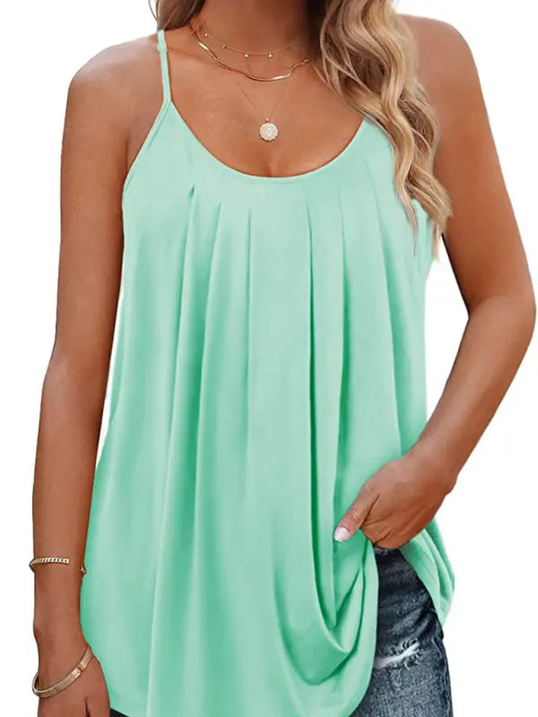 Blue Zone Planet |  loose solid color camisole top BLUE ZONE PLANET