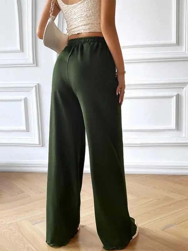 Blue Zone Planet |  loose solid color wide leg trousers BLUE ZONE PLANET