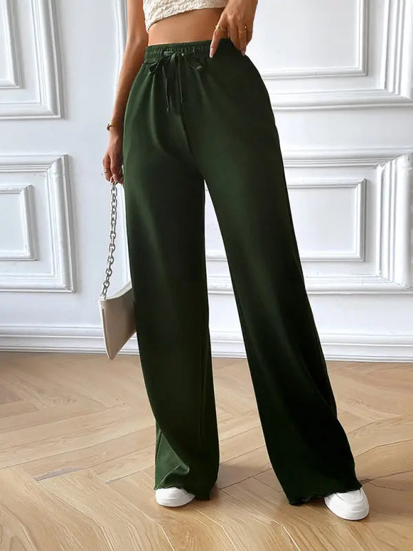 Blue Zone Planet |  loose solid color wide leg trousers BLUE ZONE PLANET