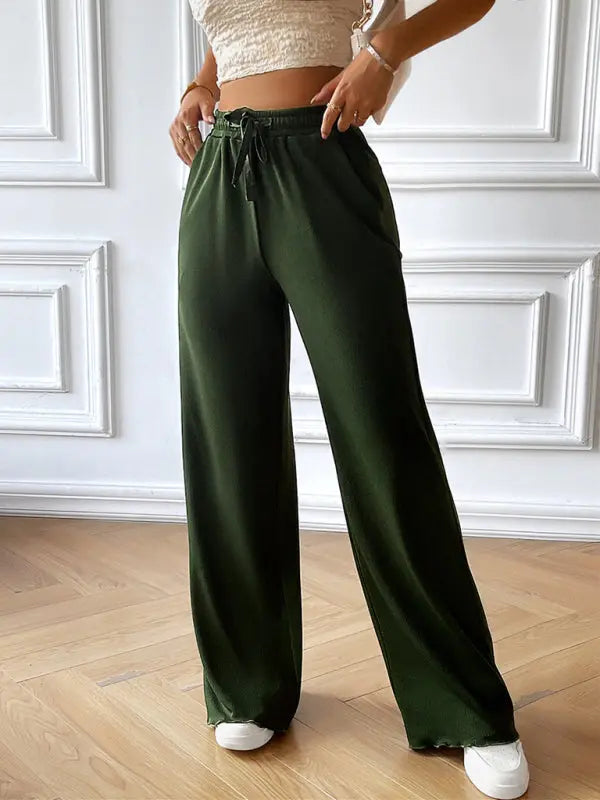 Blue Zone Planet |  loose solid color wide leg trousers BLUE ZONE PLANET