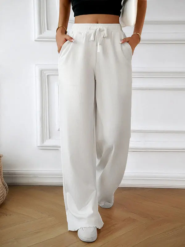 Blue Zone Planet |  loose solid color wide leg trousers BLUE ZONE PLANET