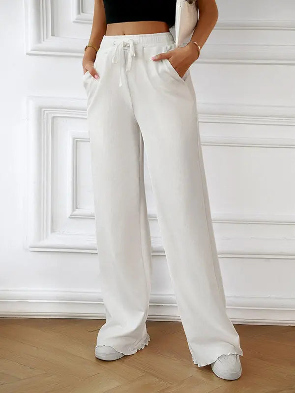 Blue Zone Planet |  loose solid color wide leg trousers BLUE ZONE PLANET