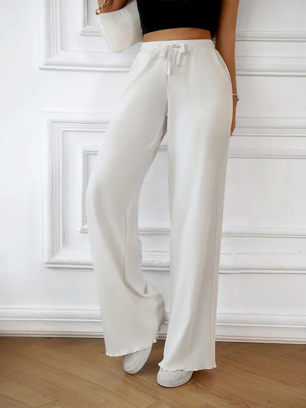 Blue Zone Planet |  loose solid color wide leg trousers BLUE ZONE PLANET