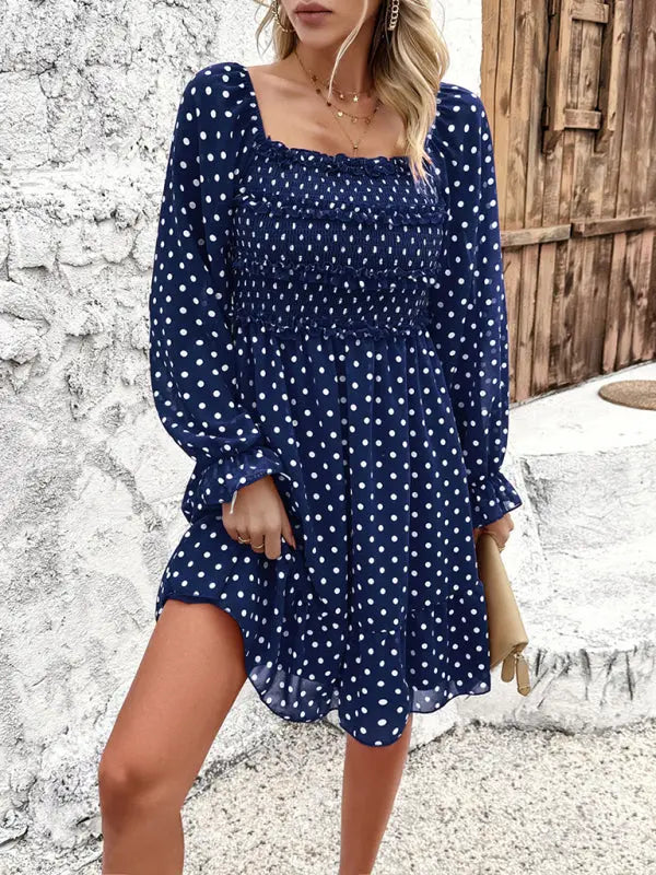 Blue Zone Planet |  spring and summer polka dot dress BLUE ZONE PLANET