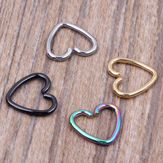 Body Jewelry Surgical Steel Daith Earrings Heart Shape Blue Zone Planet