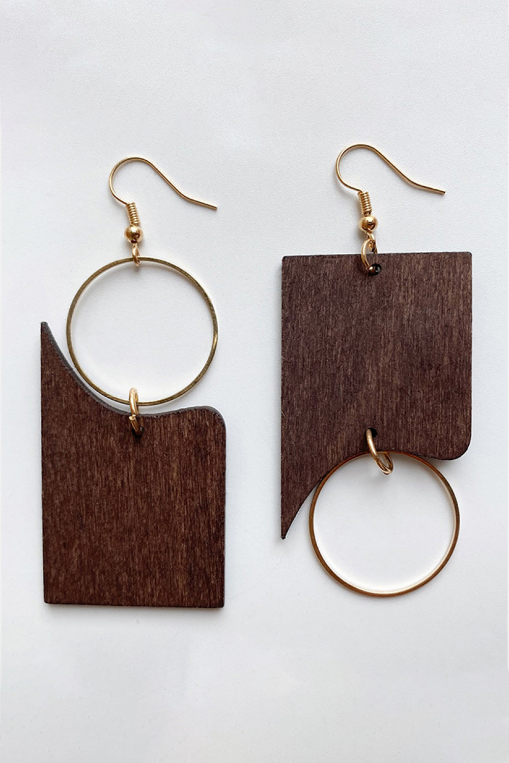 Bohemian Geometrical Shape Wooden Dangle Earrings BLUE ZONE PLANET