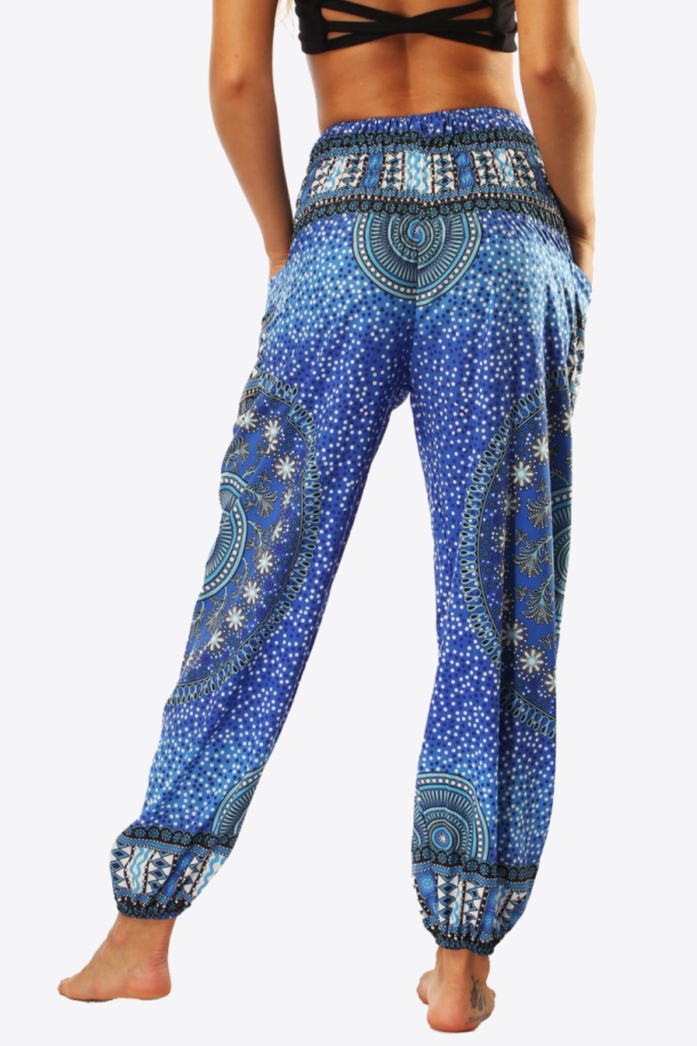 Bohemian Printed High-Waist Pants BLUE ZONE PLANET