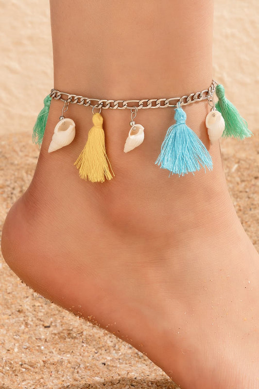 Bohemian Style Tassel Anklet BLUE ZONE PLANET