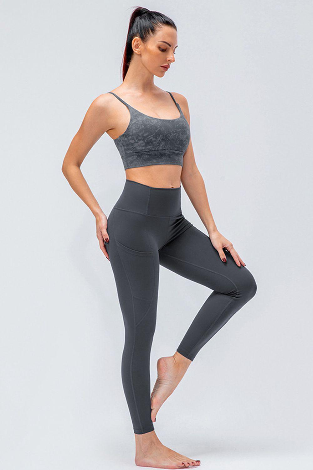 Breathable Wide Waistband Active Leggings with Pockets BLUE ZONE PLANET