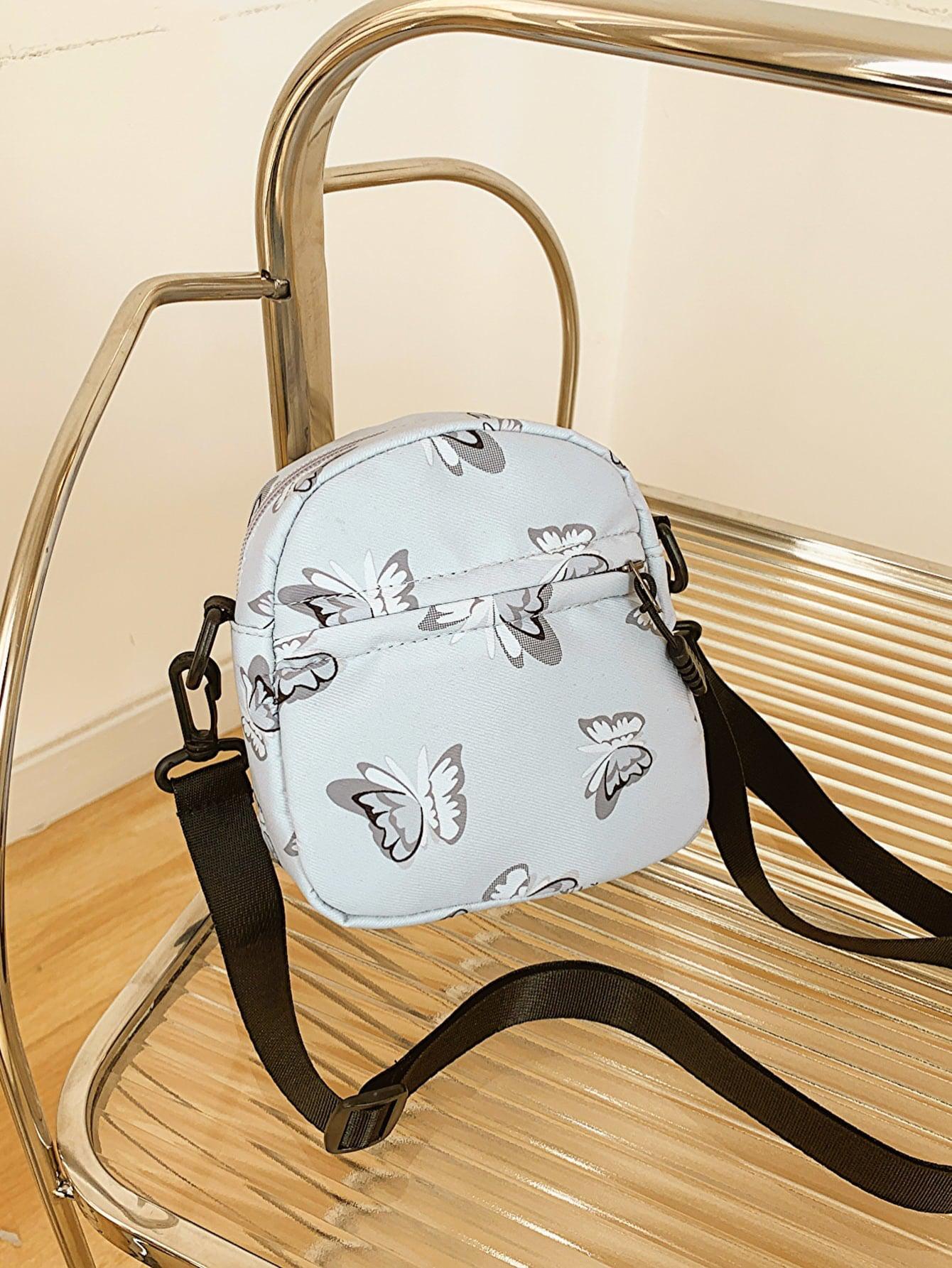 Butterfly Print Polyester Shoulder Bag BLUE ZONE PLANET
