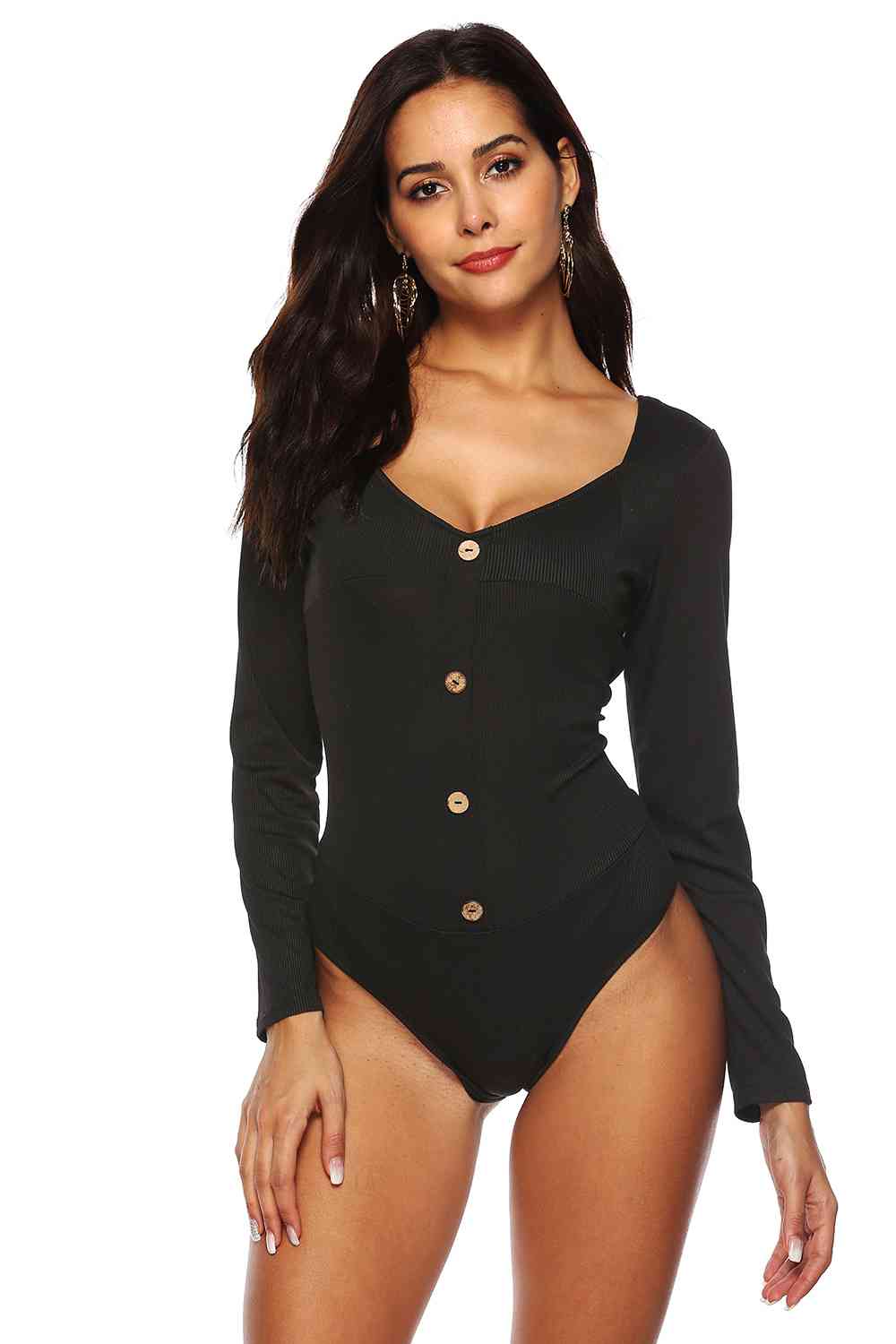 Button Detail Bodysuit BLUE ZONE PLANET