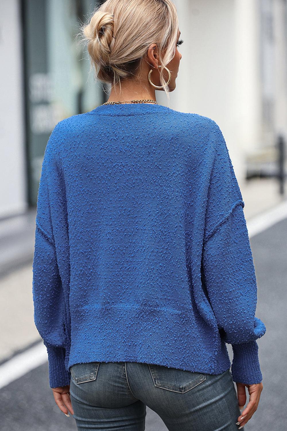 Button-Up Dropped Shoulder Cardigan BLUE ZONE PLANET