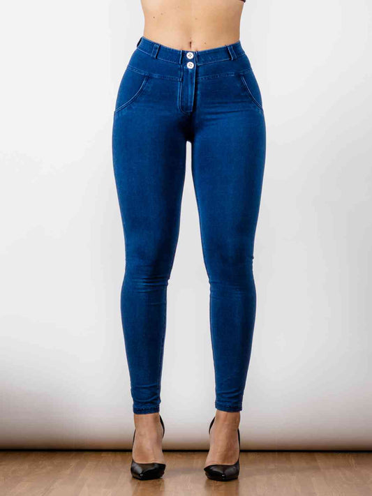 Buttoned Skinny Jeans BLUE ZONE PLANET