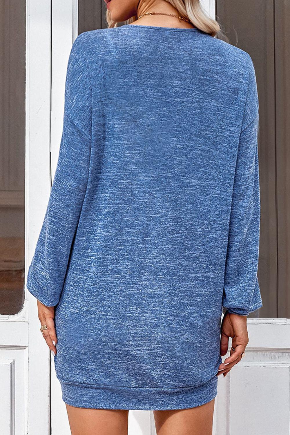 Buttoned V-Neck Long Sleeve Cardigans BLUE ZONE PLANET