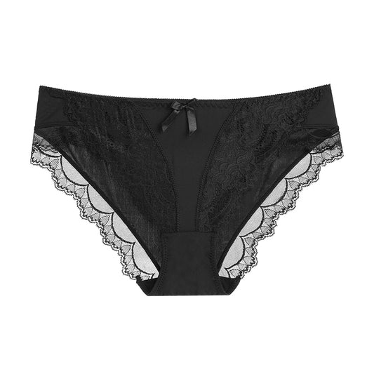 Women's Lace Comfort Breathable Briefs-[Adult]-[Female]-Black-S-2022 Online Blue Zone Planet