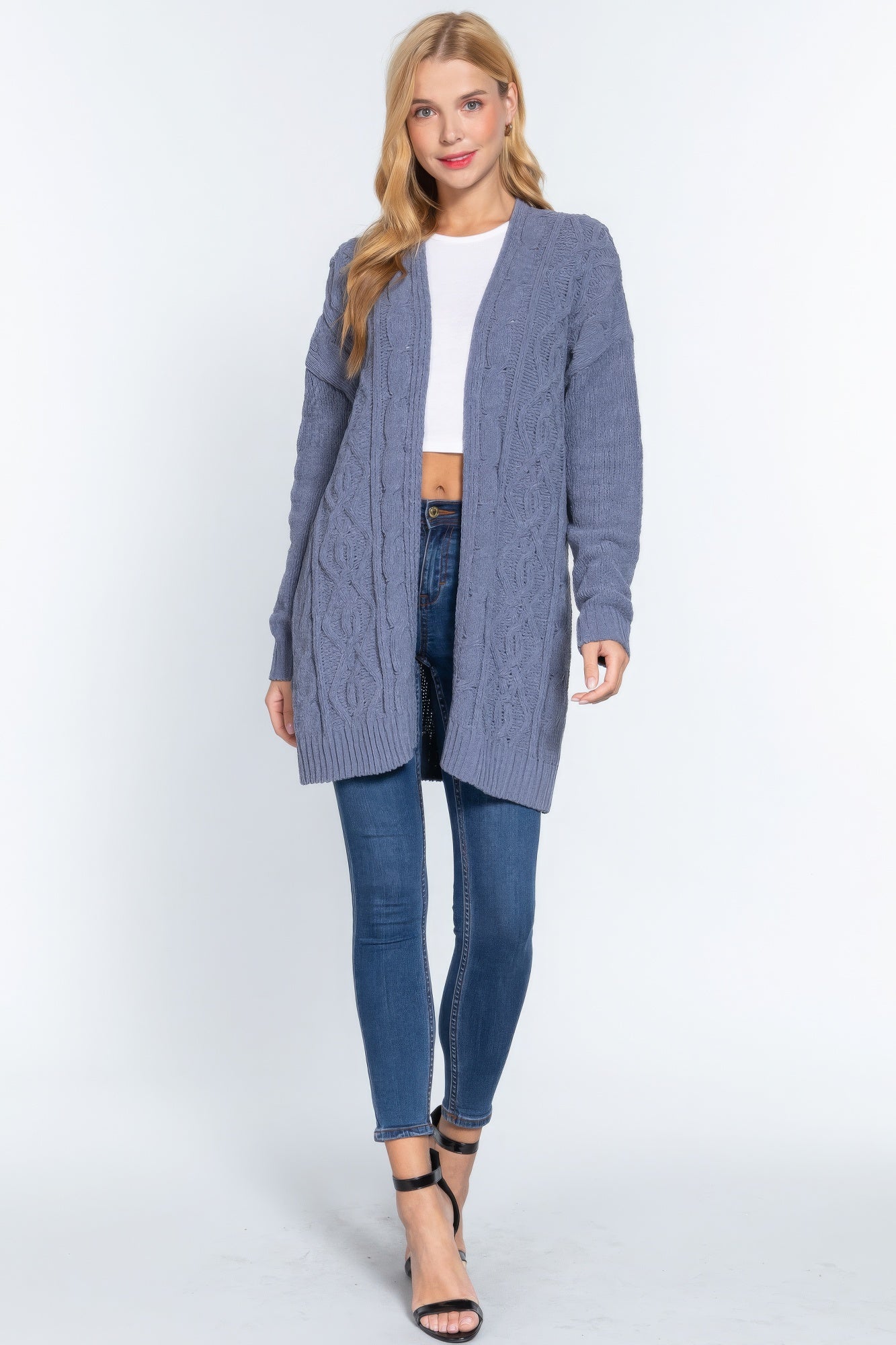 Chenille Sweater Cardigan-[Adult]-[Female]-2022 Online Blue Zone Planet