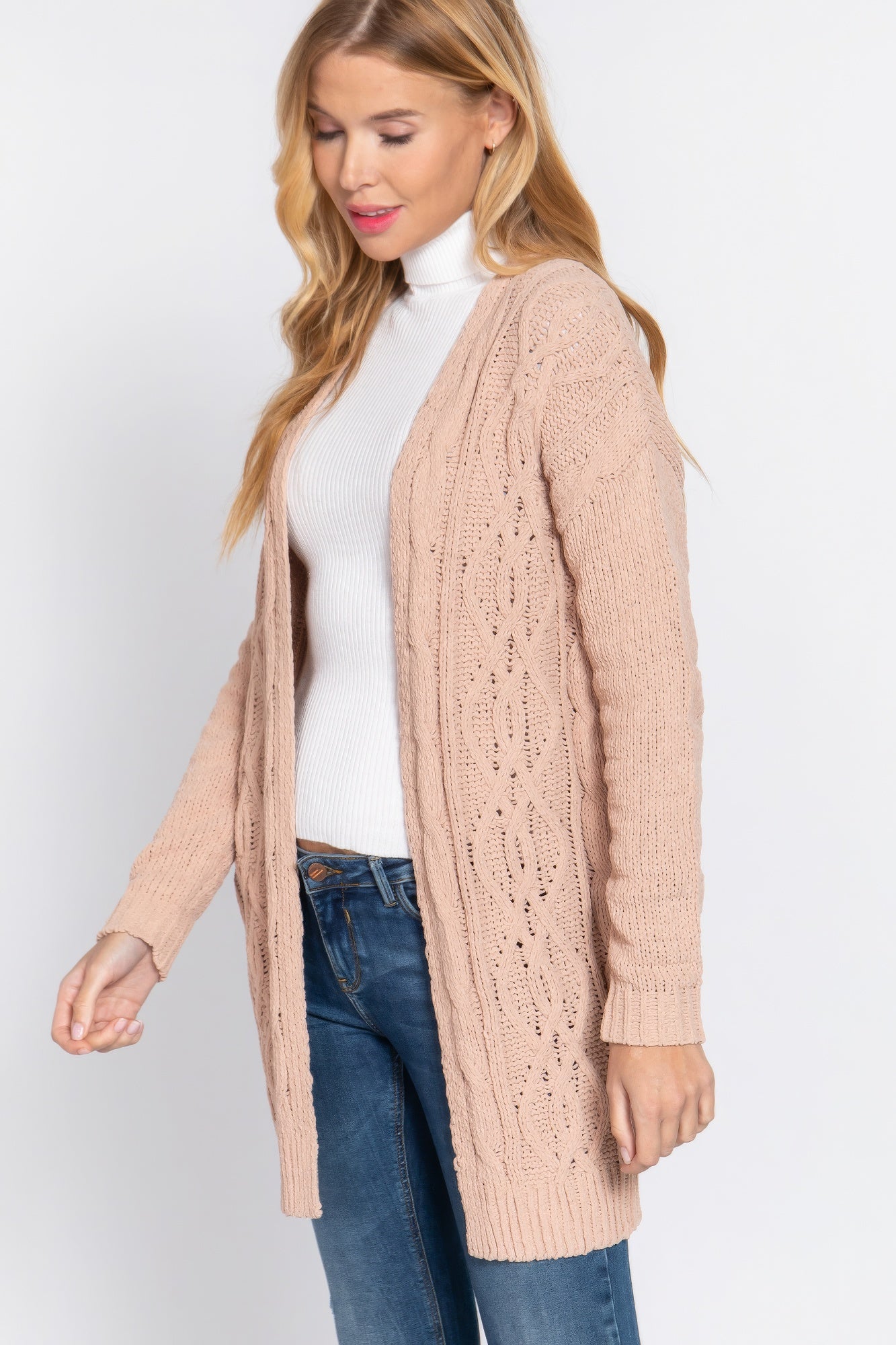 Chenille Sweater Cardigan-[Adult]-[Female]-2022 Online Blue Zone Planet