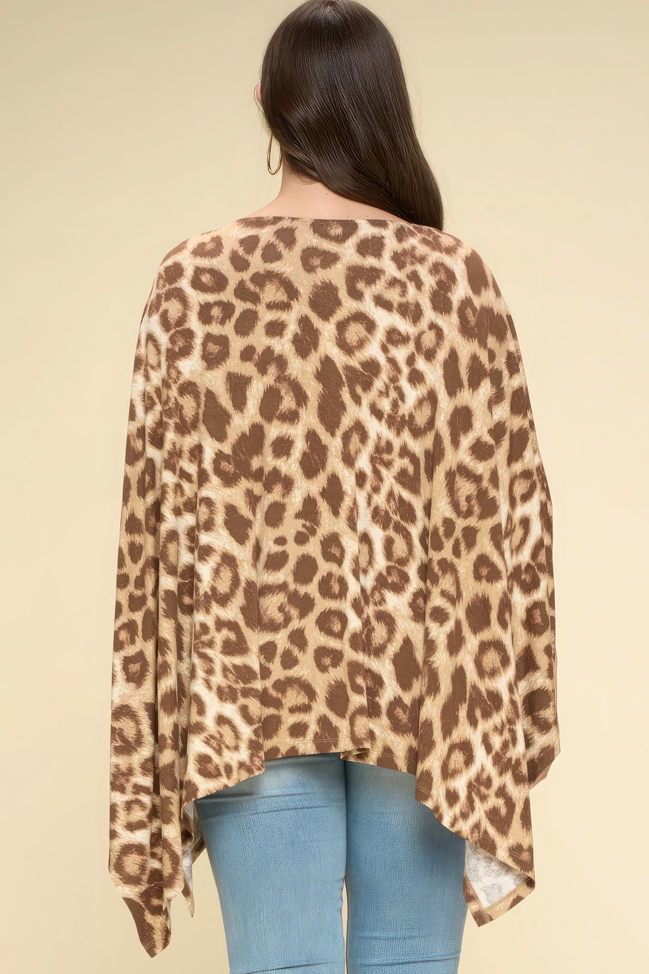 Animal Printed Rayon Span Poncho-TOPS / DRESSES-[Adult]-[Female]-2022 Online Blue Zone Planet