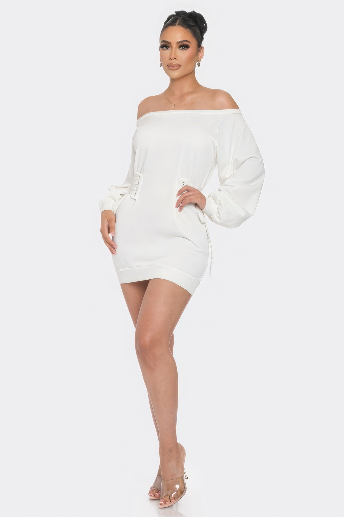 Off Shoulder Mini Dress-[Adult]-[Female]-2022 Online Blue Zone Planet