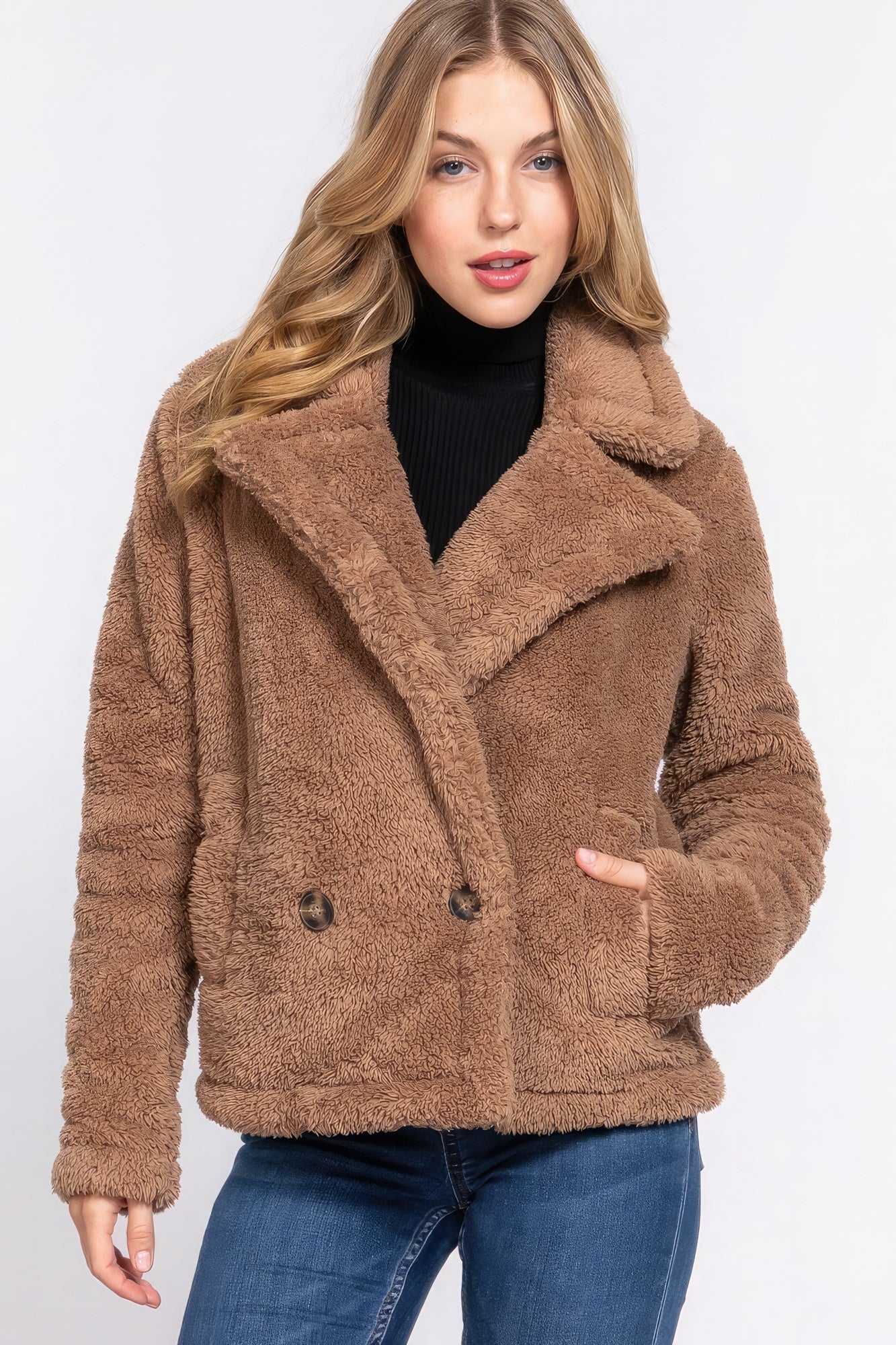 Faux Fur Sherpa Jacket-TOPS / DRESSES-[Adult]-[Female]-2022 Online Blue Zone Planet