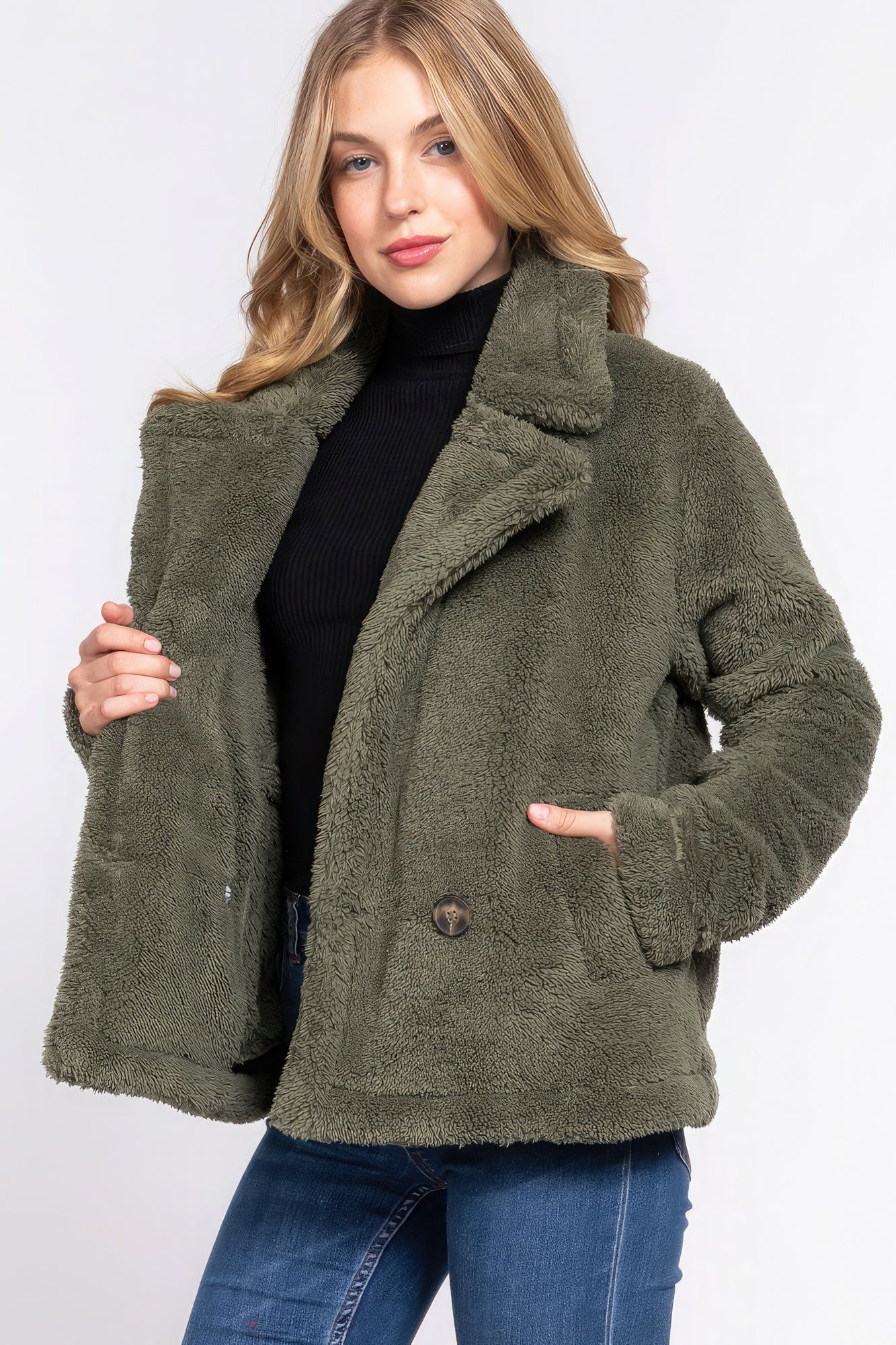 Faux Fur Sherpa Jacket-TOPS / DRESSES-[Adult]-[Female]-2022 Online Blue Zone Planet