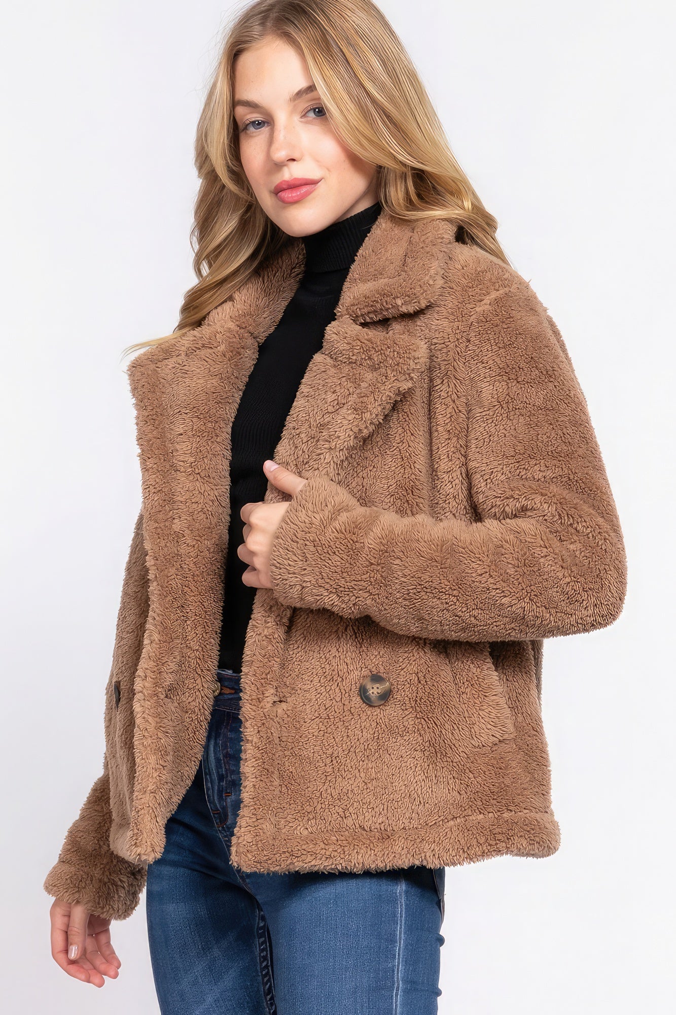 Faux Fur Sherpa Jacket-TOPS / DRESSES-[Adult]-[Female]-2022 Online Blue Zone Planet