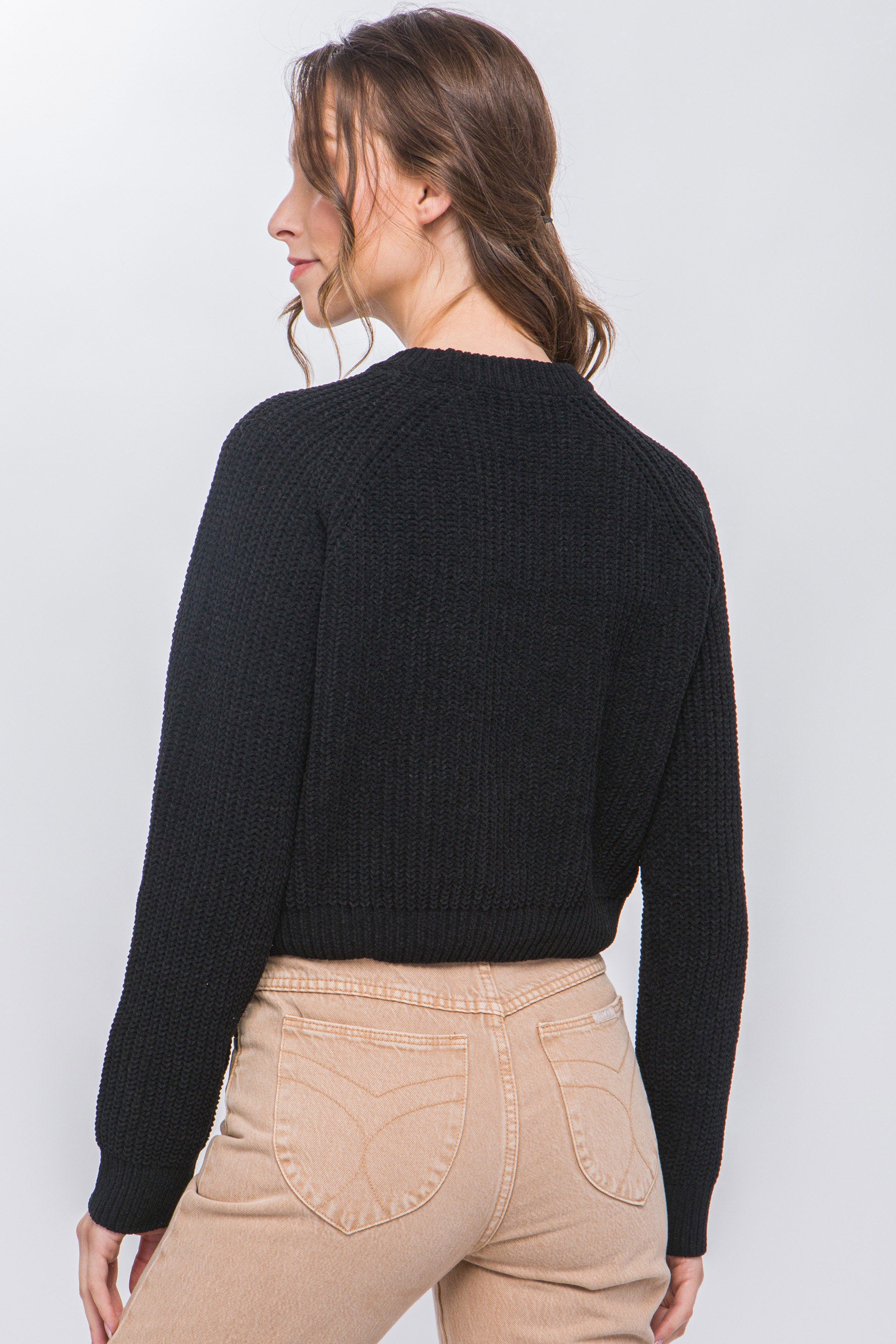 Blue Zone Planet |  Knit Pullover Sweater With Cold Shoulder Detail Blue Zone Planet