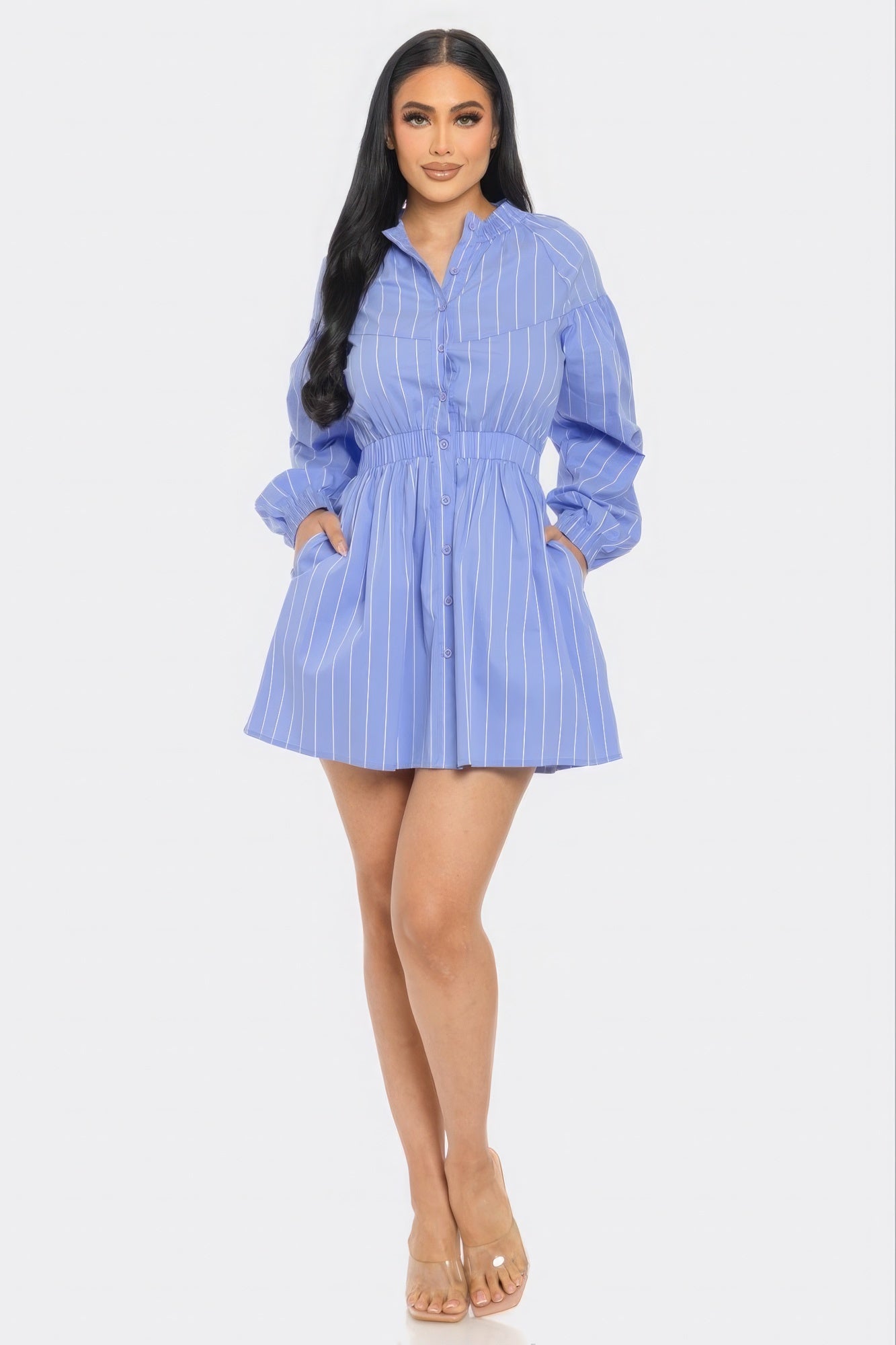 Blue Zone Planet | Striped Mini Dress-TOPS / DRESSES-[Adult]-[Female]-2022 Online Blue Zone Planet