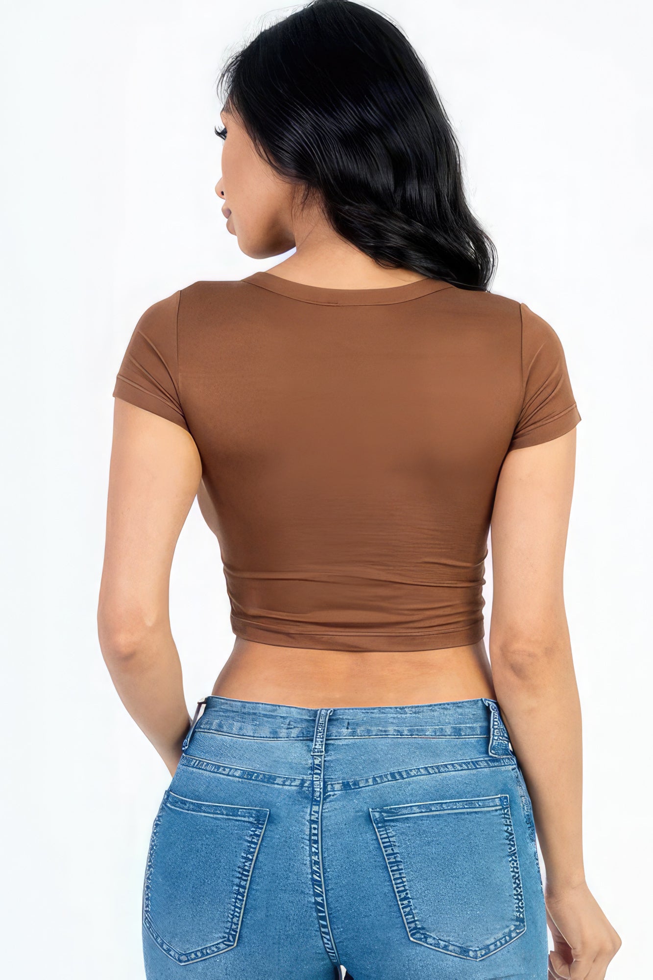 Short Sleeve Roundneck Crop Top-CROP TOP-[Adult]-[Female]-2022 Online Blue Zone Planet