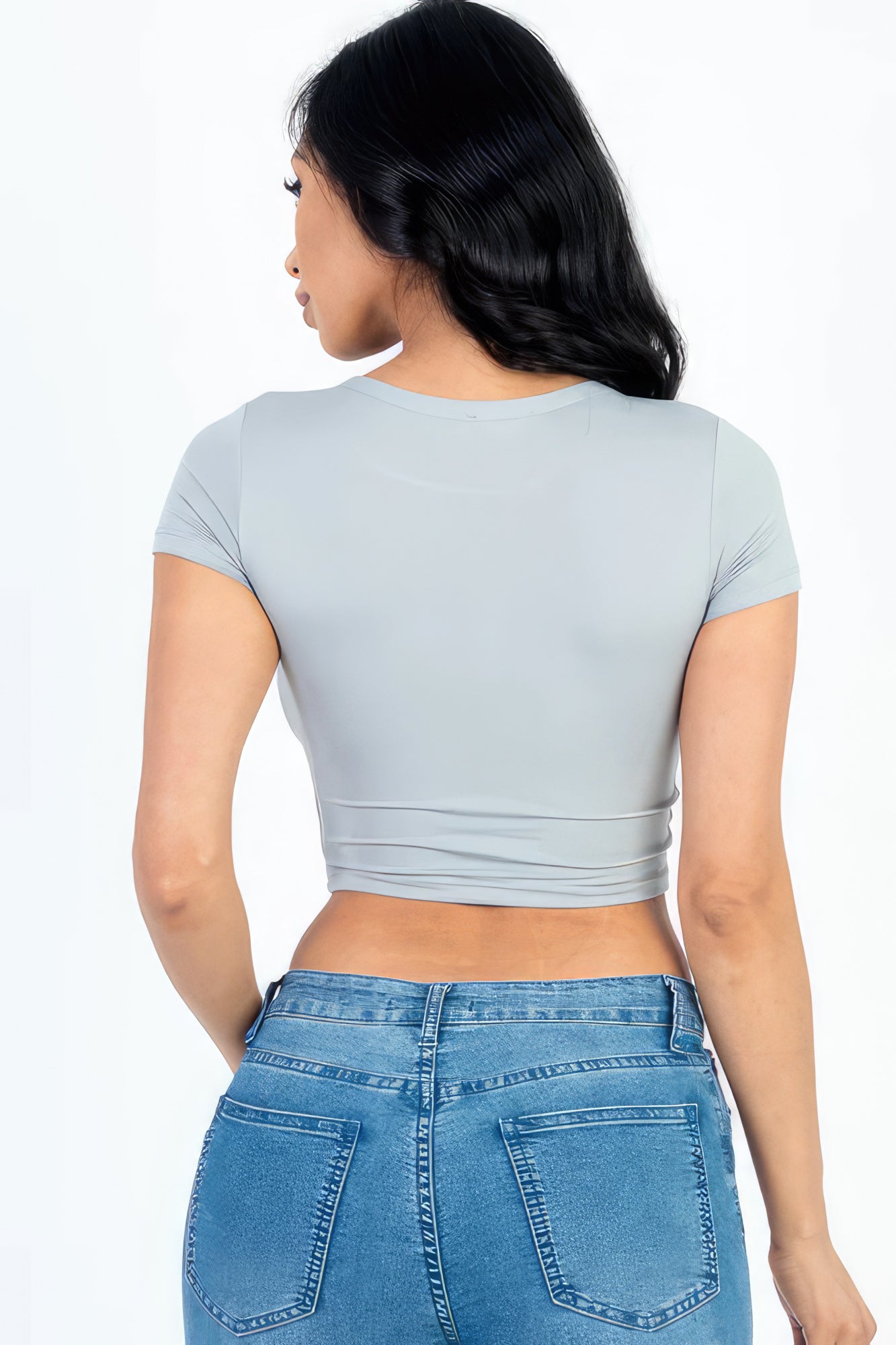 Short Sleeve Roundneck Crop Top-CROP TOP-[Adult]-[Female]-2022 Online Blue Zone Planet