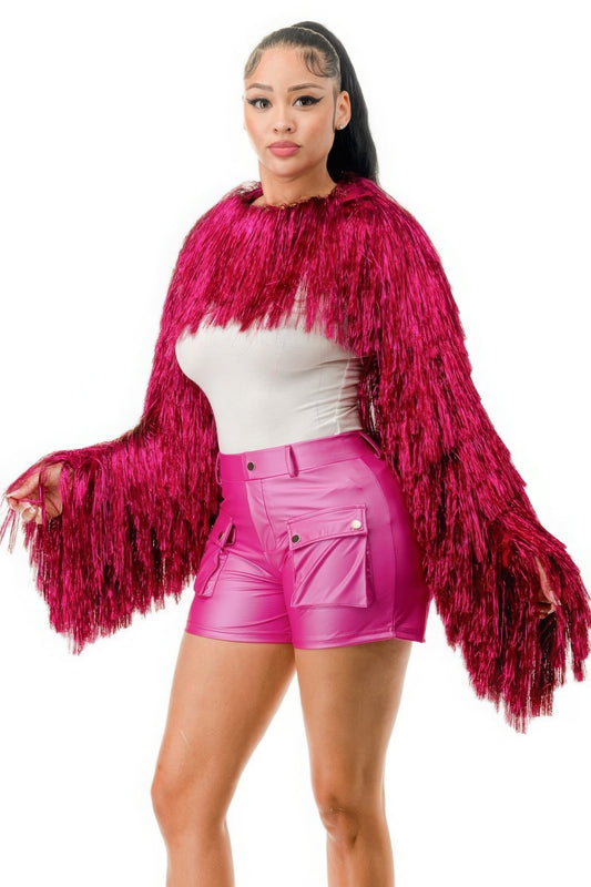 Blue Zone Planet |  Nova's Metallic Tinsel Bolero Blue Zone Planet