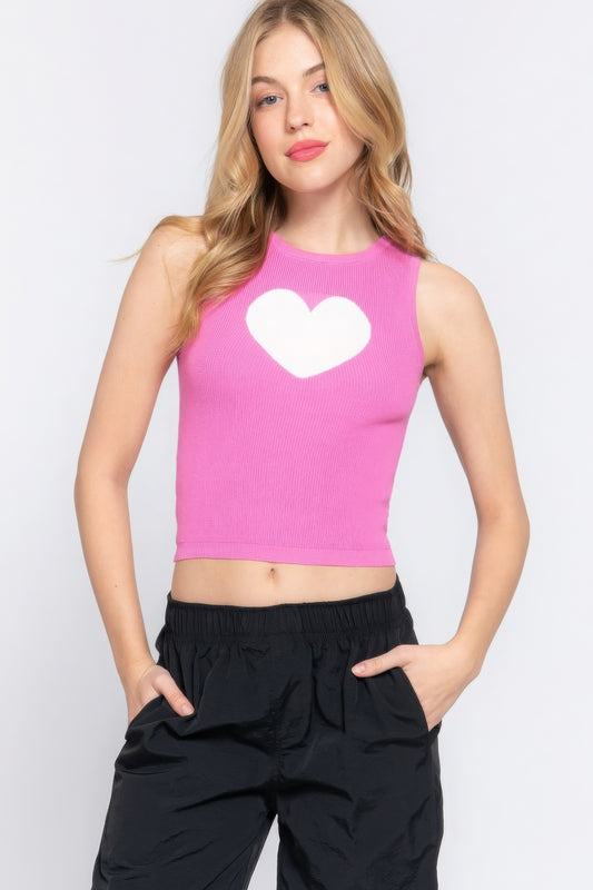 Sleeveless Heart Spring Sweater Top Blue Zone Planet