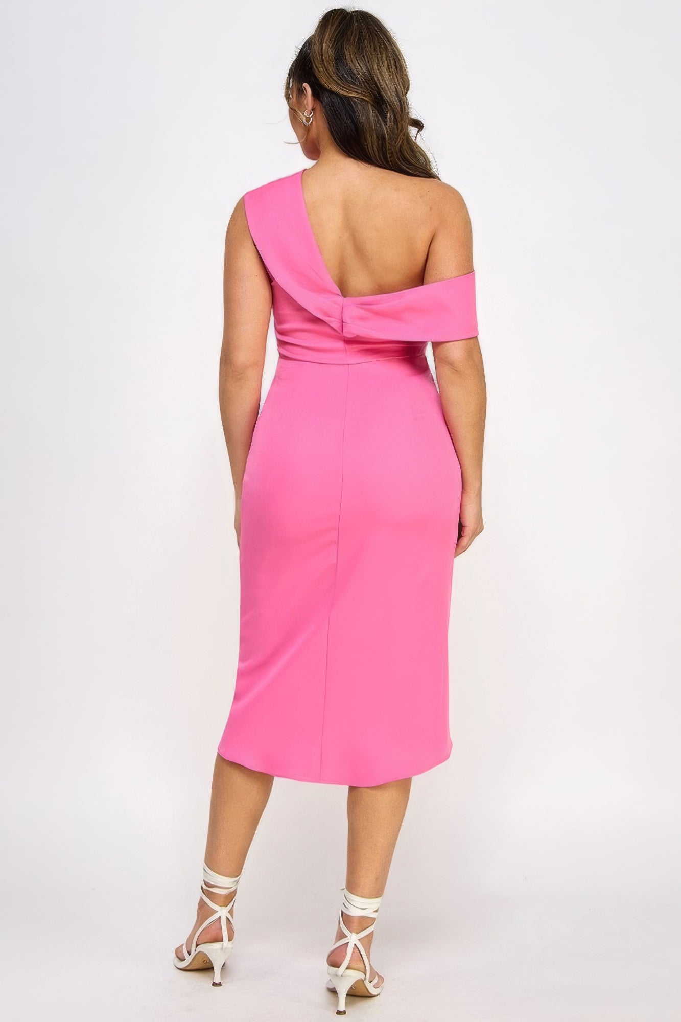 Blue Zone Planet | Off Shoulder Twist Front Midi Dress With Tulip Lime / S by Blue Zone Planet Blue Zone Planet | Off Shoulder Twist Front Midi Dress With Tulip Lime / S by Blue Zone Planet
