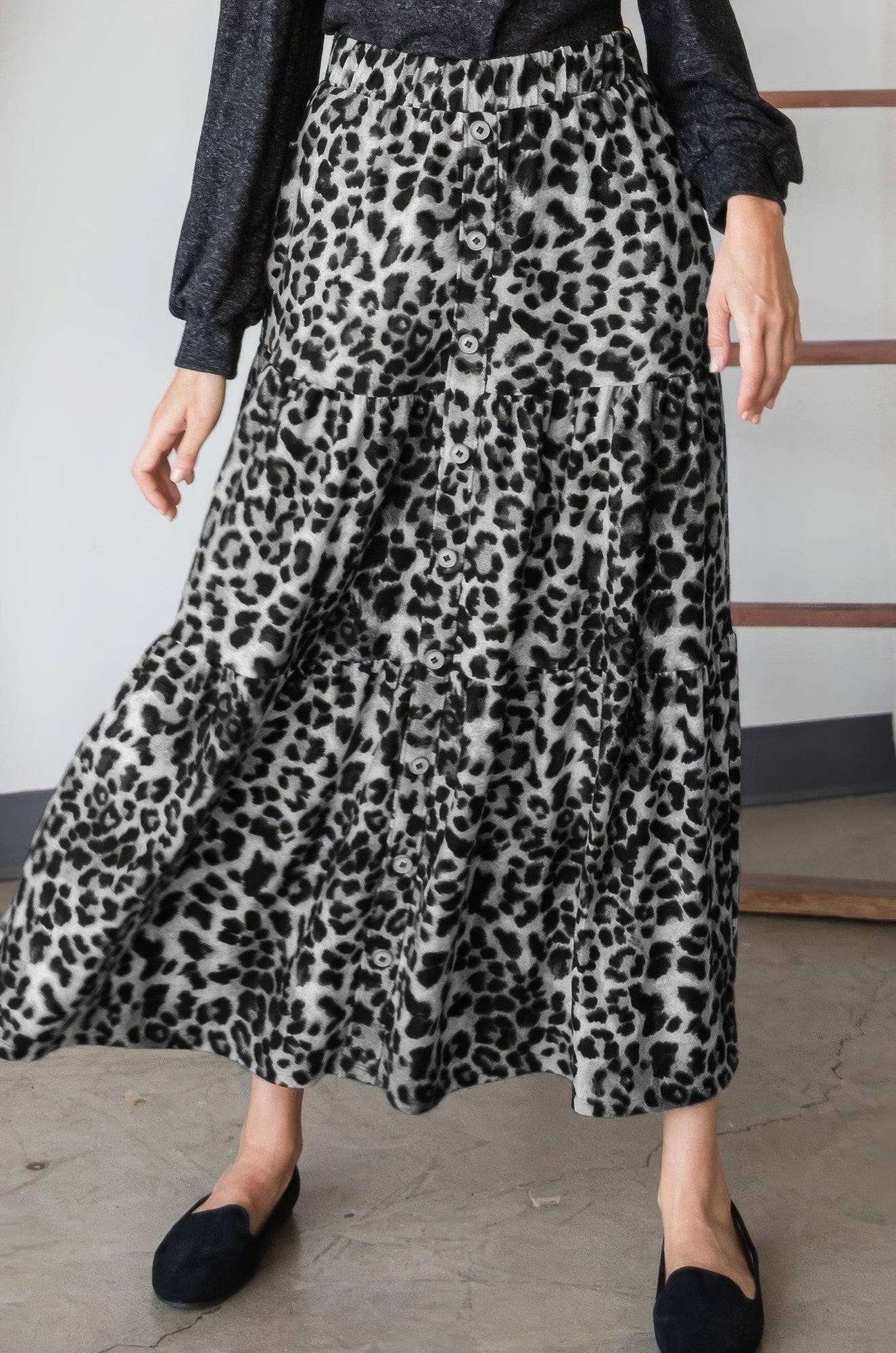 Leopard Maxi Skirt-[Adult]-[Female]-S-2022 Online Blue Zone Planet